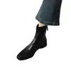 Botines Cortos Delgados de Punta Cuadrada Maillard 2025 Nuevos Botas Chelsea Martin de Cuero para Mujer Marrones Botas de Mujer Otoño e Invierno