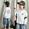 Nuevas Camisetas de Capa Interior de Moda para Niños Primavera y Otoño 2026, Camisetas de Manga Larga, Ropa de Calle de Algodón Puro para Niños Otoño