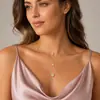Exportación Transfronteriza Más Vendido Moda y Simple Colgante Retro de Estrella de Cinco Puntas Corazón Gota de Agua Collar Cadena para Clavícula