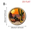 Letrero Circular de Madera Transfronterizo Retro Sol y Luna Montaña y Río Manualidades Creativas Personalizadas para Colgar en la Pared Decoraciones de Pared Estilo Nórdico