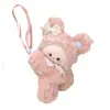 Saco de Dormir Fofo com Orelhas de Coelho Outono e Inverno 2025 Nova Boneca de Pelúcia Cartoon Bolsa Feminina Mochila de Boneca com Coração Girly