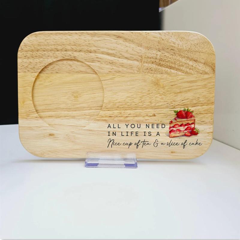 木制方形菜板多功能杯垫 早餐盘橡胶木砧板奶酪板芝士板BSCI