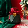 Bolsa de Couro Maçã de Natal Bolsa de Presente Bolsa de Veludo Véspera de Natal Sacola de Doces e Presentes Caixa de Presente Fruta Ping an