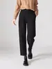 Calça reta cropped grossa e quente de qualidade original, nova moda casual de inverno 2026, cintura alta, estilo cigarrete para mulheres, preta