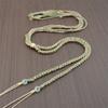 Collar abierto con colgante de cuerda Tianzhu, cordón de jade tejido a mano, cordón de perla para el cuello, cierre dorado ajustable