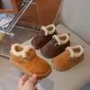 Zapatos de algodón Birken para niños invierno más terciopelo niños y niñas zapatos peludos para bebé 2026 sin cordones suela blanda antideslizantes cálidos zapatos de algodón