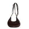 Bolso de Hombro Pequeño Brillante de Moda Elegante Casual Simple para Viajes Diario, Forma de Media Luna, para Mujer