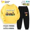 Ropa Roblox Sudadera para Niños Traje de Primavera y Otoño Niños Dibujos Animados Top Holgado Pantalón Deportivo Conjunto de Dos Piezas