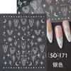 Beleza Total Transfronteiriça Novos Adesivos para Unhas Metal Líquido Coração Explosão de Estrelas Linhas Adesivos de Unha Incríveis