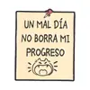 Broche de Desenho Animado com Citação Engraçada em Espanhol Design de Gato Preto e Branco Cinza Insígnia Pinos Decorativos Criativos para Casacos e Mochilas