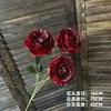 Decoração de flor artificial tom avermelhado em haste única, bola de flor para corredor de flor de seda, material para arranjo de flor de mesa para restaurante e casamentos ao ar livre