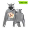 Sudadera de Ombligo Descubierto Periférico de Animación Clannad de la Familia de Tuanzi Sudadera de Otoño con Orejas de Gato Ropa Deportiva para Mujer
