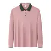 Camisa Polo Manga Longa com Gola Color Block para Catering, Unissex, Uniforme de Trabalho para Equipe de Hotel, Restaurante, Loja de Chá de Leite, Cafeteria
