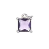 Lujo ligero moda transfronteriza DIY accesorios para joyería colgante de piedra de nacimiento cuadrada circonita collar pulsera accesorio charm
