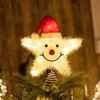 Nuevo Adorno de Punta de Árbol de Navidad de Hierro Forjado Luminoso Transfronterizo de Amazon Estrella Pentagrama Estrella Superior del Árbol Decoración con Luz LED Estrella de Cinco Puntas