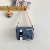 Lindo mini bolso de mano para mujer, nuevo estilo coreano de moda, informal, de lona, pequeño, cuadrado, para el pecho, bolso de hombro para estudiante, 2023