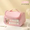Bolsa de tocador, Bolso de viaje, Bolsa de cosméticos de gran capacidad, Impermeable de PU, Bolsa de cosméticos visible y de aspecto elegante