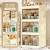 Armário dobrável de armazenamento para mesa de trabalho, multicamadas, porta dupla, armário de armazenamento de cosméticos, penteadeira de quarto, organização de pincéis de maquiagem