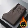 Pantalones casuales largos de pana para hombre, estilo americano, de moda, talla grande, corte recto holgado, pana deportiva, forrados de polar para otoño e invierno