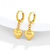 Aretes de Corazón de Joyería Vietnamita Chapada en Oro para Mujer, Aretes de Corazón de Durazno de Nicho de Lujo Ligero Versátil y a la Moda, Transfronterizo Temu Xiyin