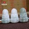 Pingente Buda Guanyin Verde Tianshan Natural de Xinjiang Jade Seda Dourada Natural de Xinjiang Pingente Colar Buda Sorridente de Jade Guanyin