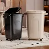 Cubo de basura para el hogar, contenedor de almacenamiento móvil de gran capacidad con ruedas para sala de estar, baño y inodoro, cesta de basura engrosada