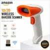 Scanner de código de barras sem fio 2D personalizável em estoque Scanner de código de barras 2.4G com tela para armazém, entrega expressa e caixa OEM