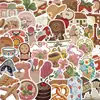 50 Piezas Dibujos Animados Retro Bordado Graffiti Pegatinas Decoración para Cuaderno Teléfono Maleta DIY Impermeable Venta al por Mayor Transfronteriza
