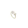 Anillo de Flor Estilo Francés Temperamento Femenino Estilo Suave Anillo de Dedo de Perla Artificial Moda Anillo Abierto Pequeño Fresco Gota de Pegamento