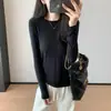 ¡Camiseta de manga larga! Textura suave y acogedora, camiseta básica versátil de cuello redondo y manga larga para mujer, modelo de otoño/invierno 26 H082902