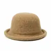 Versión coreana 2026~Sombrero de pescador de lana rizada para mujer, otoño e invierno, sombrero de alta gama que hace que la cara se vea más pequeña, sombrero tipo cubo de copa redonda, estilo Ins