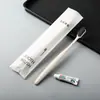 Cepillo de dientes desechable para hotel y casa de huéspedes con pasta de dientes, cerdas suaves, set de cepillos de dientes para invitados del hogar, artículos de tocador para la habitación
