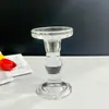 Porta-velas de vidro transparente transfronteiriço, haste de inserção hexagonal, suporte de cera para velas, festa de casamento, jantar à luz de velas, suporte de velas, copo com fundo de flor