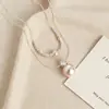 Collar de Perlas Doble Capa Manta Rose para Mujer, Cadena para Clavícula de Lujo Ligero de Nicho, Chapado en Cobre con Plata Gruesa, Cadena de Cuello Elegante y de Moda
