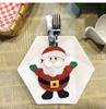 Decoraciones navideñas juego de cuchillo y tenedor para mesa de comedor creativo de dibujos animados juego de vajilla de hotel bolsa de cuchillo y tenedor de Papá Noel