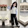 2026 Nuevo Conjunto de Dos Piezas Estilo Universitario Primavera y Otoño Sudadera con Capucha de Manga Larga Pantalones Largos de Pierna Ancha Sueltos Casuales a Cuadros