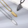 Collar de Cadena para Suéter con Colgante de Cruz de Acero Inoxidable para Hombre, Moderno, Versátil, Chapado en Oro de 18K, Acero de Titanio tipo Bala, Collar