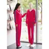 2025 Nuevo Conjunto Deportivo Rayado a Juego de Color Morado para Mujer Moda Primavera y Otoño Casual Reductor de Edad Estilo Deportivo Conjunto de Dos Piezas