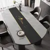 Jogo Americano Oval para Mesa de Jantar, À Prova d'Água, À Prova de Óleo, Não Lavável, Luxo Leve, Sensação de Alta Qualidade, Protetor de Tampo de Mesa Redondo Dobrável