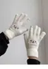 Guantes Otoño e Invierno Estilo Coreano Chica Ins Cinco Dedos Smiley Pantalla Táctil Lindo Dibujo Animado Resistente al Frío Felpa Cálida para Estudiantes