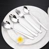 Cuchara Redonda con Mango Cuadrado de Acero Inoxidable 304, Cuchara Puntiaguda, Cuchara de Postre, Cuchara de Arroz Creativa para Niños, Se Puede Grabar con Láser con Logo, Venta al por Mayor desde el Fabricante