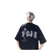 Camiseta de Verano Estilo Americano de Moda Bordada con Hiedra y Flores de Manga Corta para Hombres y Mujeres, Top Oversize de Calle de Media Manga
