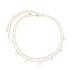 Cadena de cuerpo con colgante de perla simple de doble capa para mujer, joyería transfronteriza europea y americana, con cuentas redondas apiladas y hueso de serpiente.
