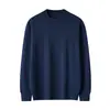 Suéter de Punto Sin Costuras Primavera 2026 Cuello Redondo para Hombre Lavable a Máquina Capa Base Suéter 100% Lana Ultrafina de Hilo Fino