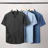 24 Camisa Casual de Verano para Hombre de Mezclilla Manga Corta Moda Camisa de Mezclilla Manga Media Tallas Grandes XL-8XL Hombre Transfronterizo