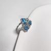 Plata S925 Chapada en Platino Topacio (Azul Suizo) Anillo