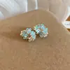 Pendientes de pétalos estilo pintura al óleo degradada para vacaciones en la playa, frescos y dulces, lujo ligero, nicho, pendientes de alta gama