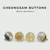 Botones para Camisa, Botones para Cárdigan de Mujer, Exquisitos Botones Antiguos para Cheongsam, Botones Metálicos de Vidrio Transparente con Lámina de Oro, Botones Decorativos