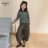 Pantalones Cargo para Niñas YOJIA Otoño 2026 Nuevos Ropa Deportiva para Exteriores Ropa Infantil Pantalones con Puño Pantalones para Niños Atuendo de Otoño