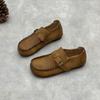 Zapatos Planos Artísticos Hechos a Mano de Piel Genuina, Estilo Primavera y Otoño, Mocasines Suaves Slip-On de Suela Plana, Zapatos Casuales Versátiles de Piel de Vaca para Mujer